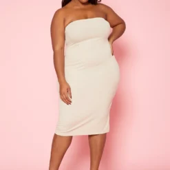 Plus Size Rib Knit Tube Midi Dress & Duster Cardigan Set 12 Plus Size Rib Knit Tube Midi Dress & Duster Cardigan Set -Radiant Drape Sales 2020289 004 7