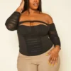 Plus Size Ruched Sweetheart Top