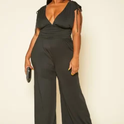 Plus Size Side Cleavage Jumpsuit