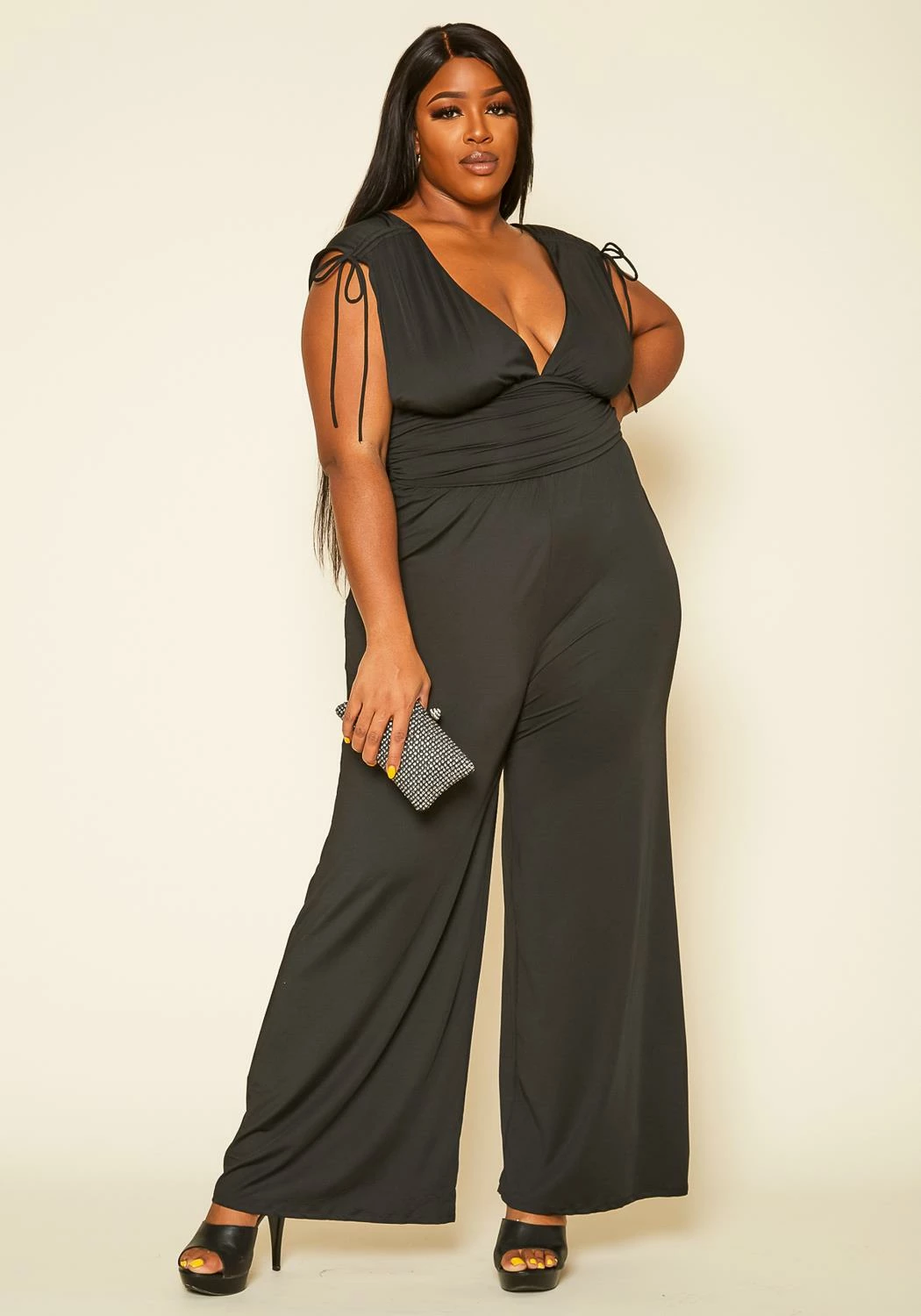 Plus Size Side Cleavage Jumpsuit 2 Plus Size Side Cleavage Jumpsuit - Image 2