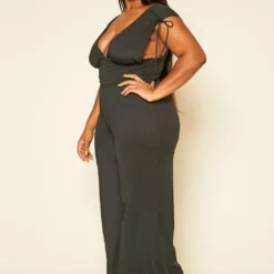Plus Size Side Cleavage Jumpsuit 7 Plus Size Side Cleavage Jumpsuit -Radiant Drape Sales 2020304 001 3
