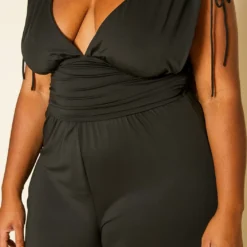 Plus Size Side Cleavage Jumpsuit 9 Plus Size Side Cleavage Jumpsuit -Radiant Drape Sales 2020304 001 5