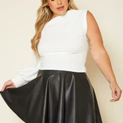 Plus Size One Sleeve Blouse Top