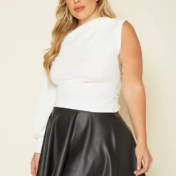 Plus Size One Sleeve Blouse Top -Radiant Drape Sales 2020314 002 3