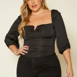 Plus Size Square Neck Top