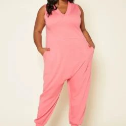 Plus Size V-Neck Harem Jumpsuit