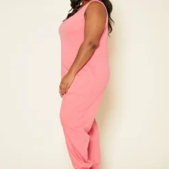 Plus Size V-Neck Harem Jumpsuit 7 Plus Size V-Neck Harem Jumpsuit -Radiant Drape Sales 2020320 003 3