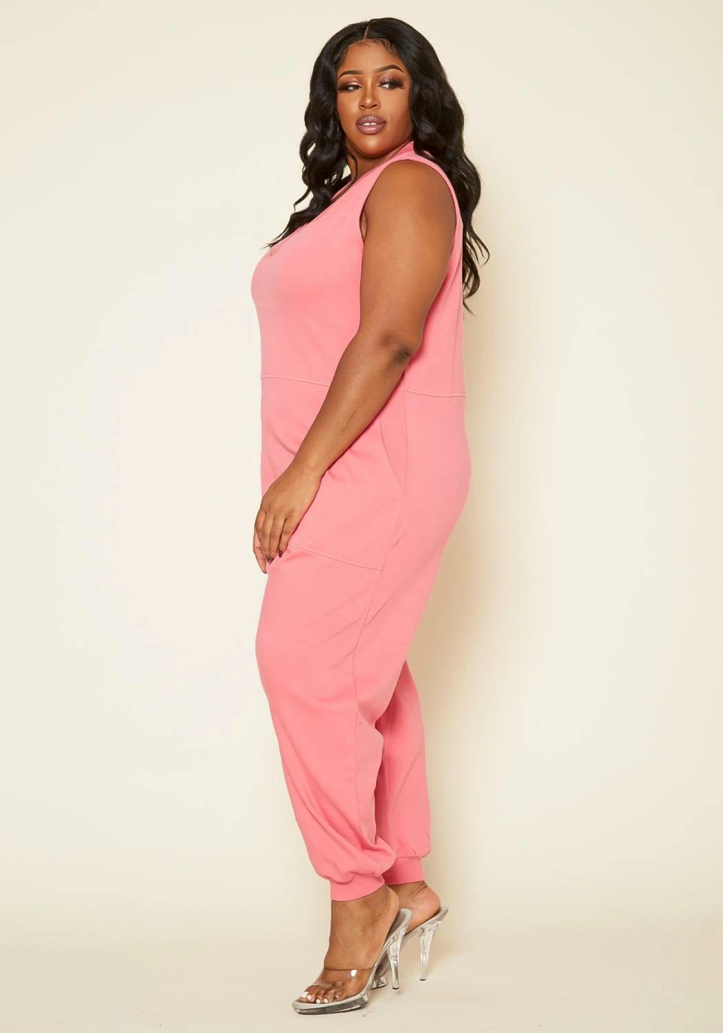 Plus Size V-Neck Harem Jumpsuit 3 Plus Size V-Neck Harem Jumpsuit - Image 3