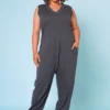 Plus Size V-Neck Harem Jumpsuit