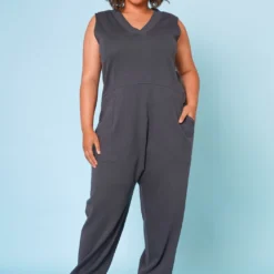Plus Size V-Neck Harem Jumpsuit