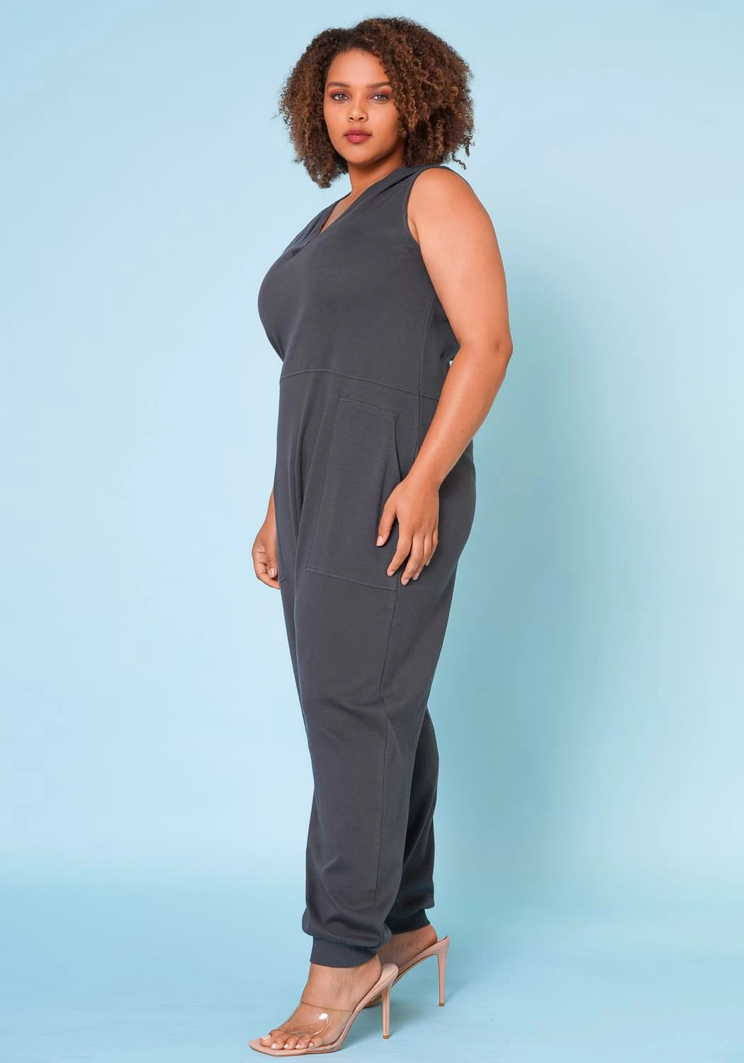 Plus Size V-Neck Harem Jumpsuit 3 Plus Size V-Neck Harem Jumpsuit - Image 3