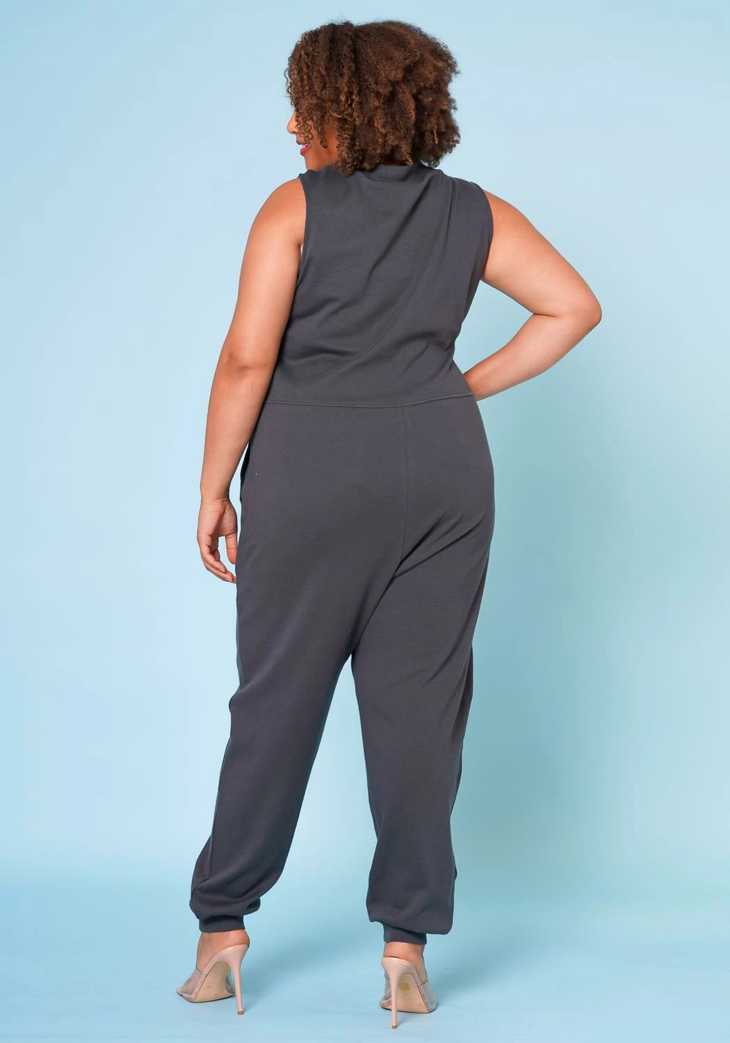 Plus Size V-Neck Harem Jumpsuit 4 Plus Size V-Neck Harem Jumpsuit - Image 4