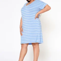Plus Size Striped Mini Dress -Radiant Drape Sales 2020321 008 2