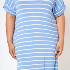 Plus Size Striped Mini Dress -Radiant Drape Sales 2020321 008 4