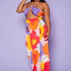 Plus Size Floral Wrap Halter Top & Palazzo Pants Set 9 Plus Size Floral Wrap Halter Top & Palazzo Pants Set -Radiant Drape Sales 2020324 001 4