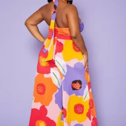 Plus Size Floral Wrap Halter Top & Palazzo Pants Set 10 Plus Size Floral Wrap Halter Top & Palazzo Pants Set -Radiant Drape Sales 2020324 001 5