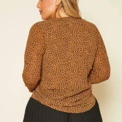 Plus Size Leopard Print Button Up Top -Radiant Drape Sales 2020331 001 4