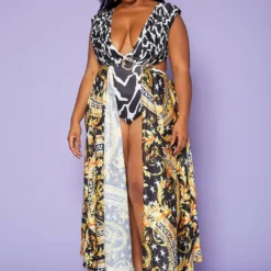 Plus Size Greca Artwork Abstract Swimsuit -Radiant Drape Sales 2020340 001 3