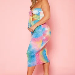 Plus Size Strapless Tie Dye Midi Dress -Radiant Drape Sales 2020345 001 3