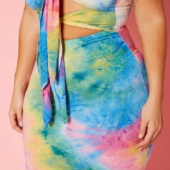 Plus Size Strapless Tie Dye Midi Dress -Radiant Drape Sales 2020345 001 5