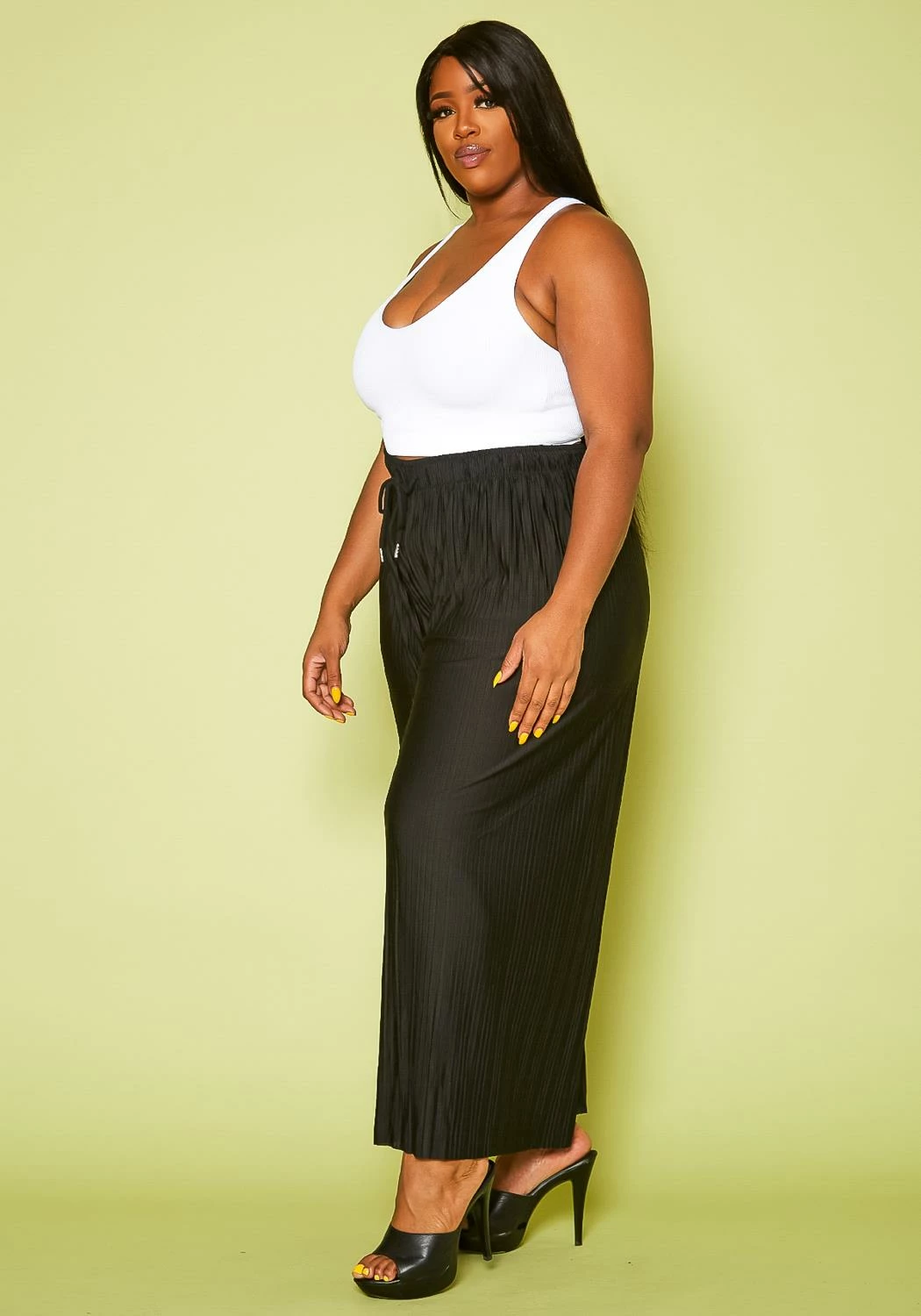 Plus Size Pleated Palazzo Pants 3 Plus Size Pleated Palazzo Pants - Image 3