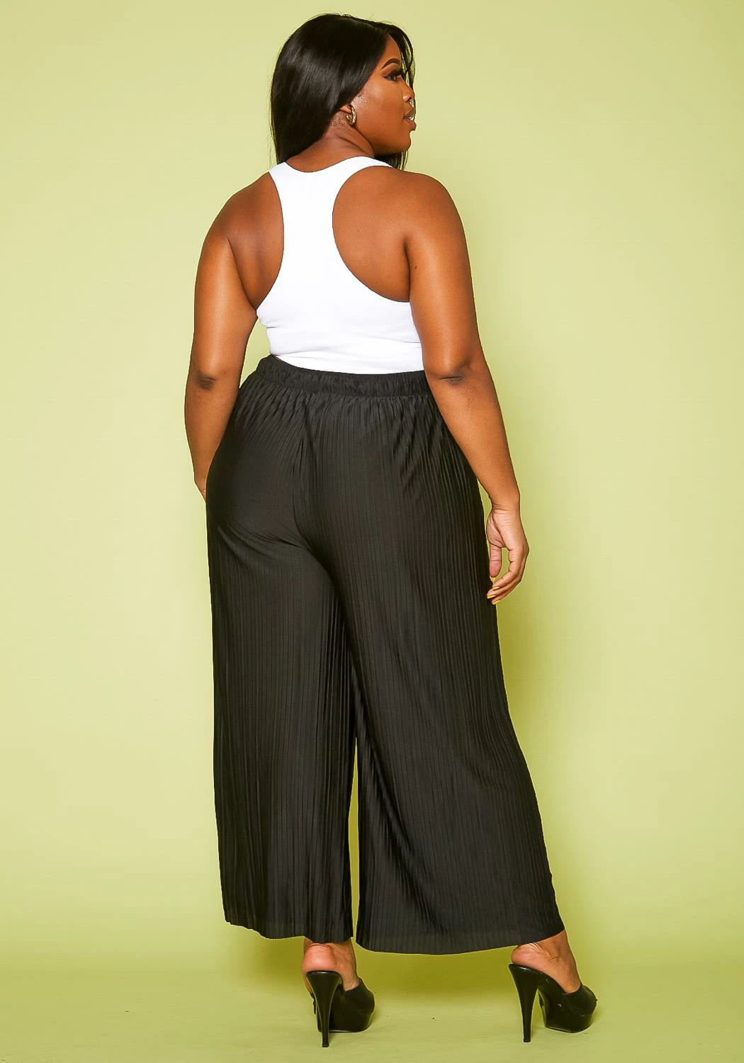 Plus Size Pleated Palazzo Pants 4 Plus Size Pleated Palazzo Pants - Image 4
