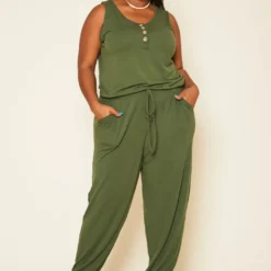 Plus Size Lounge Sleeveless Jumpsuit