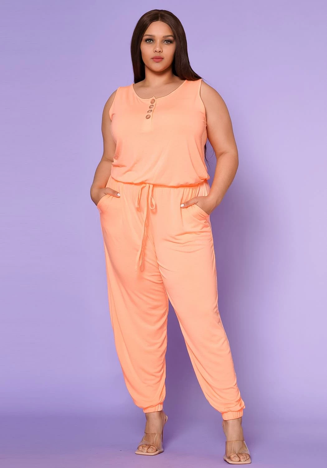 Plus Size Lounge Sleeveless Jumpsuit 1 Plus Size Lounge Sleeveless Jumpsuit