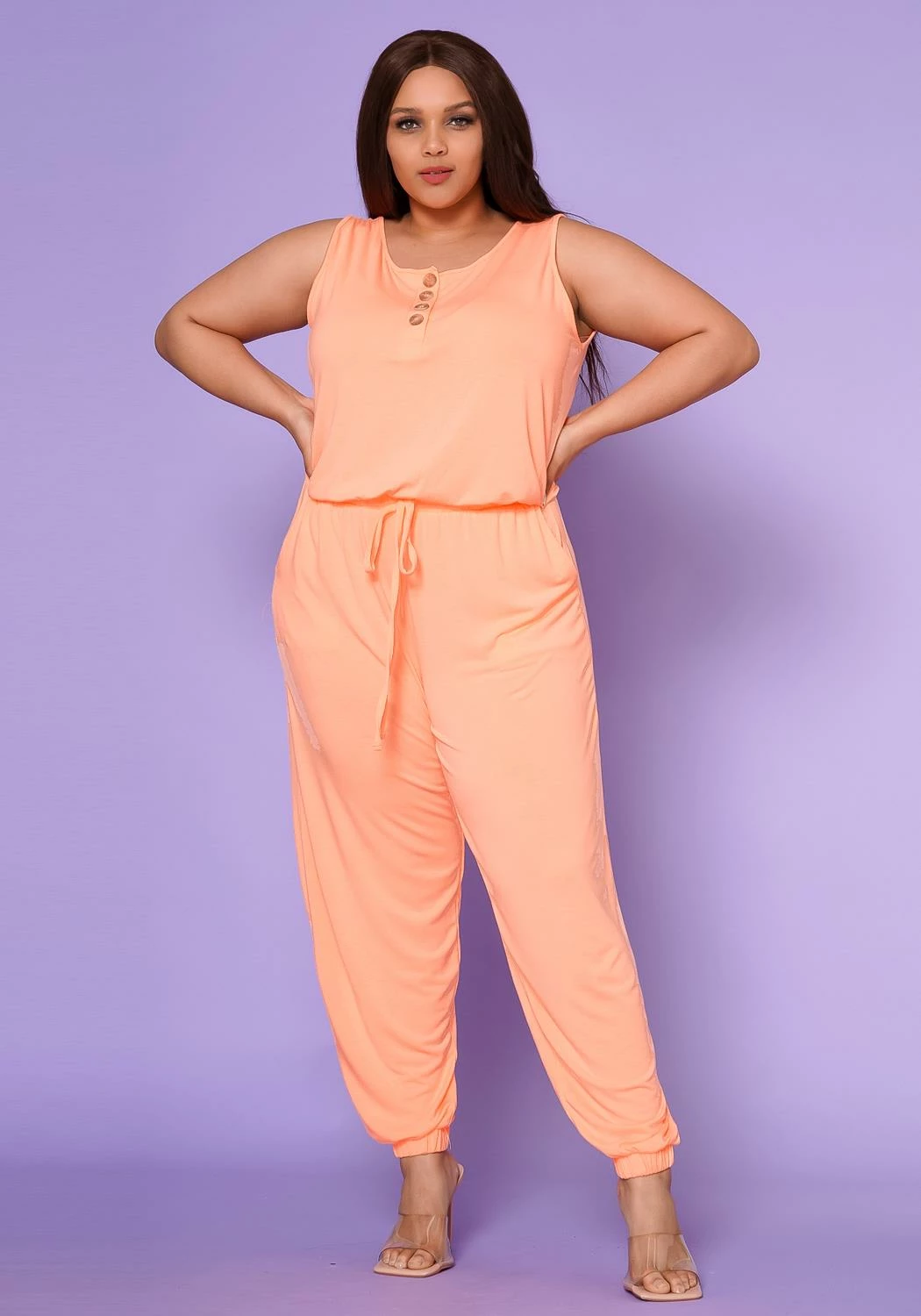 Plus Size Lounge Sleeveless Jumpsuit 2 Plus Size Lounge Sleeveless Jumpsuit - Image 2