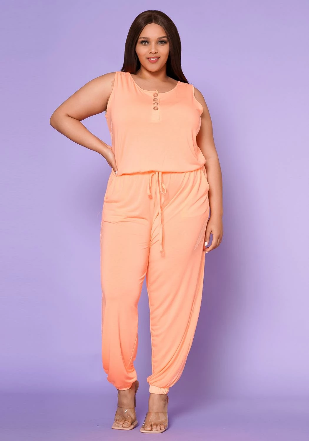 Plus Size Lounge Sleeveless Jumpsuit 3 Plus Size Lounge Sleeveless Jumpsuit - Image 3