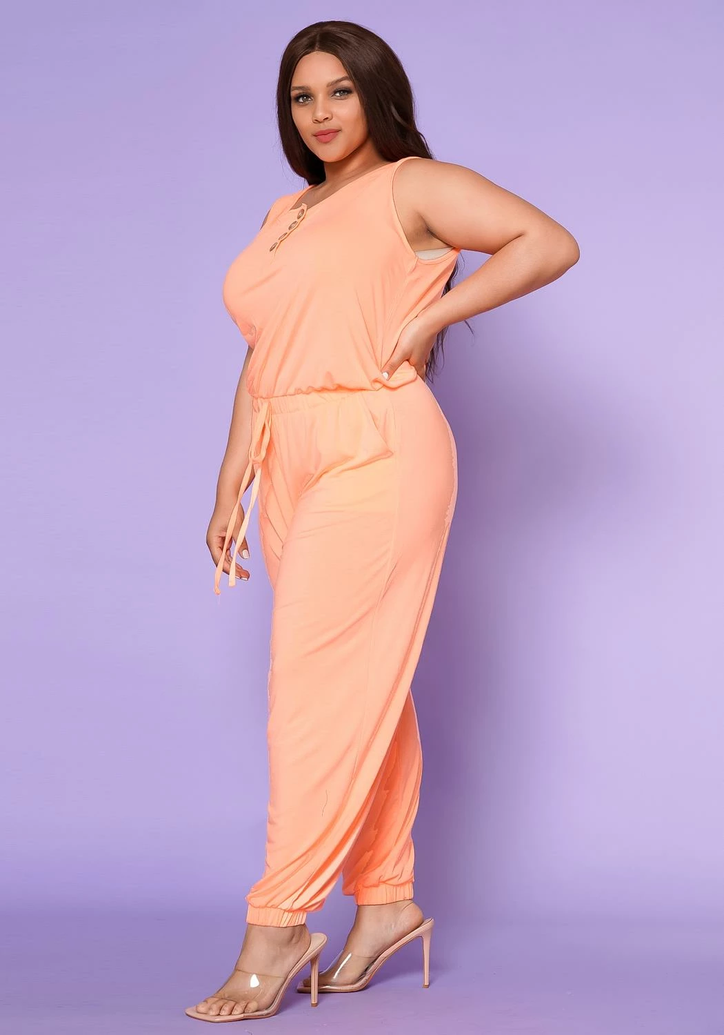 Plus Size Lounge Sleeveless Jumpsuit 4 Plus Size Lounge Sleeveless Jumpsuit - Image 4