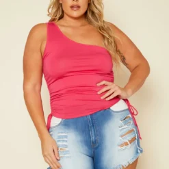 Plus Size White Detailed Distressed Denim Shorts