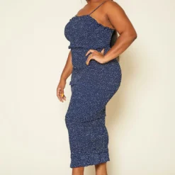 Plus Size Shirred Polka Dot Maxi Dress -Radiant Drape Sales 2020404 001 4