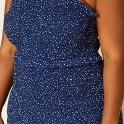 Plus Size Shirred Polka Dot Maxi Dress -Radiant Drape Sales 2020404 001 6