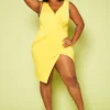 Plus Size Surplice Mini Dress