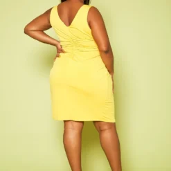 Plus Size Surplice Mini Dress -Radiant Drape Sales 2020405 001 4