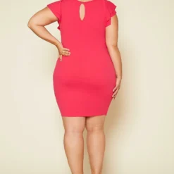 Plus Size Front Ruffle Midi Dress -Radiant Drape Sales 2020411 001 4