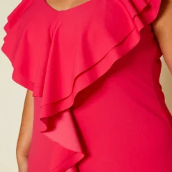 Plus Size Front Ruffle Midi Dress -Radiant Drape Sales 2020411 001 5