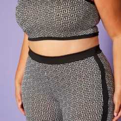 Plus Size Greek Key Print Halter Top & Pants Set -Radiant Drape Sales 2020418 001 5