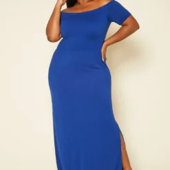 Plus Size Off Shoulder Seamless Maxi Dress