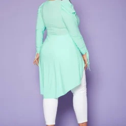 Plus Size High-Low Ruched Puffed Sleeves Top -Radiant Drape Sales 2020422 002 4