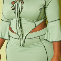 Plus Size Contrast Stitch Top & Pencil Skirt Set 9 Plus Size Contrast Stitch Top & Pencil Skirt Set -Radiant Drape Sales 2020424 001 5