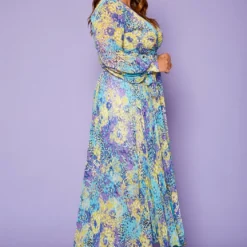 Plus Size Abstract Dots Print Chiffon Maxi Dress -Radiant Drape Sales 2020428 001 3