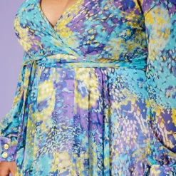 Plus Size Abstract Dots Print Chiffon Maxi Dress -Radiant Drape Sales 2020428 001 5
