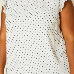 Pleione Plus Size Floral Print Mock Neck Short Sleeve Top -Radiant Drape Sales 2020440 001 5