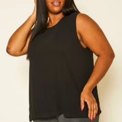 Pleione Plus Size Mesh Tank Top