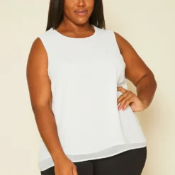 Pleione Plus Size Mesh Tank Top
