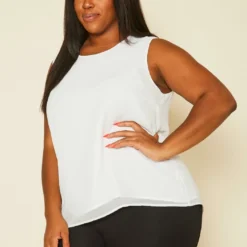 Pleione Plus Size Mesh Tank Top -Radiant Drape Sales 2020441 003 3