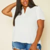 Pleione Plus Size High Low V-Neck Top