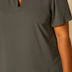 Pleione Plus Size High Low V-Neck Top -Radiant Drape Sales 2020443 004 5